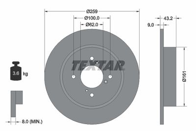 Brake Disc TEXTAR 92231403