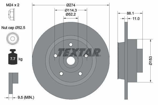 TEXTAR 92232603 Brake Disc