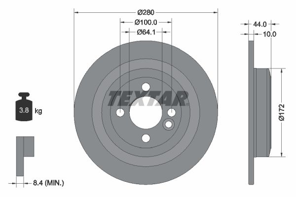 TEXTAR 92234003 Brake Disc