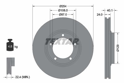 Brake Disc TEXTAR 92234500