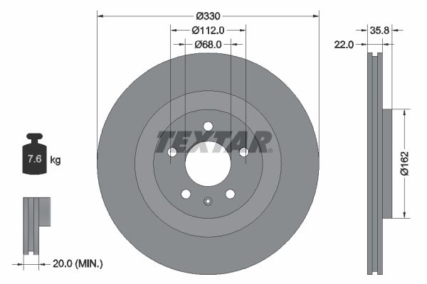 TEXTAR 92238303 Brake Disc