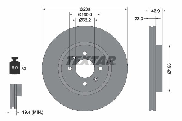 TEXTAR 92239303 Brake Disc