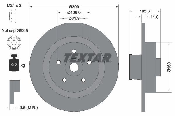 TEXTAR 92252903 Brake Disc