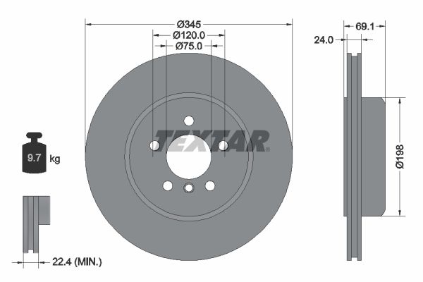 TEXTAR 92253903 Brake Disc