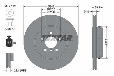 Brake Disc TEXTAR 92253925