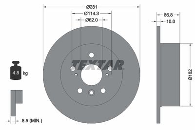 Brake Disc TEXTAR 92257803
