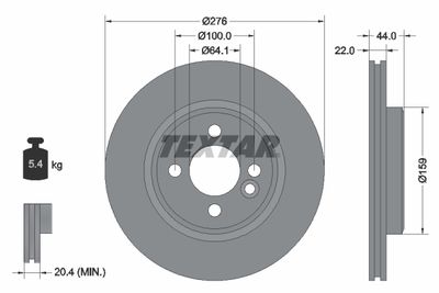 Brake Disc TEXTAR 92262403