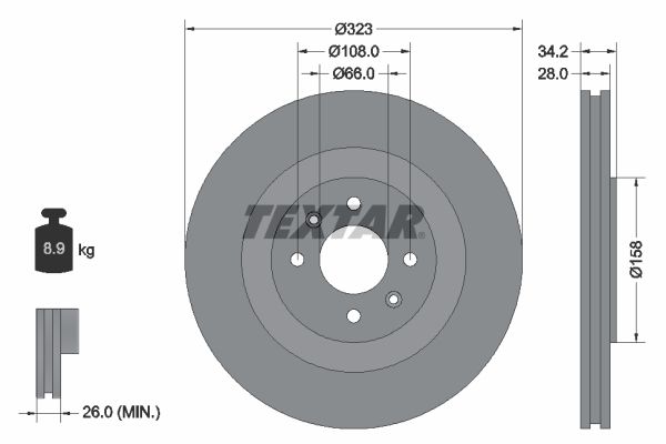 TEXTAR 92267103 Brake Disc