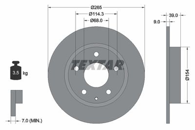 Brake Disc TEXTAR 92267703
