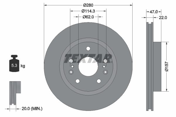 TEXTAR 92268303 Brake Disc