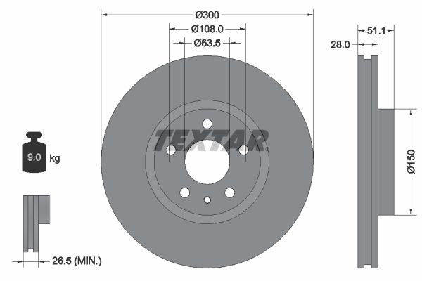 TEXTAR 92268603 Brake Disc