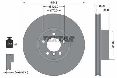 Brake Disc TEXTAR 92269505