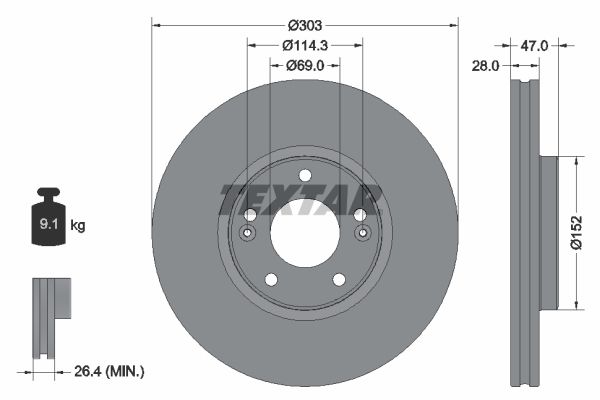TEXTAR 92273303 Brake Disc