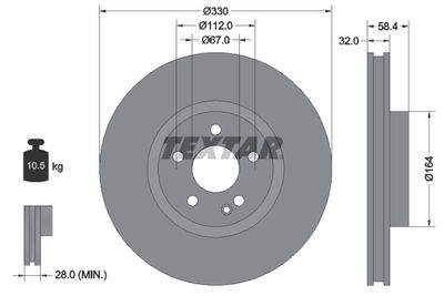 Brake Disc TEXTAR 92279403