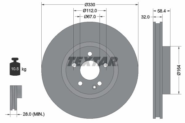 TEXTAR 92279405 Brake Disc