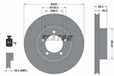 Brake Disc TEXTAR 92279605