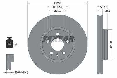 Brake Disc TEXTAR 92282705