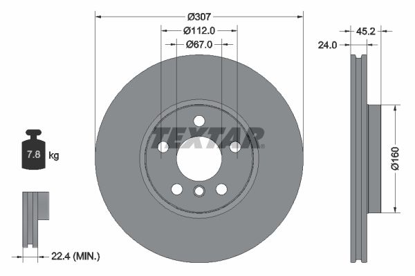 TEXTAR 92283605 Brake Disc