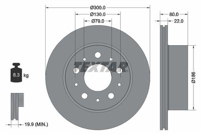 Brake Disc TEXTAR 92284303