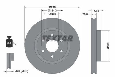 Brake Disc TEXTAR 92285803