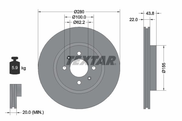 TEXTAR 92288303 Brake Disc