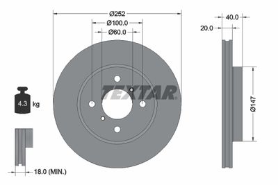Brake Disc TEXTAR 92292903