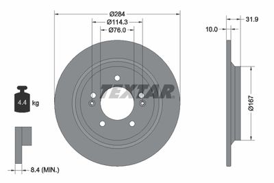 Brake Disc TEXTAR 92293103