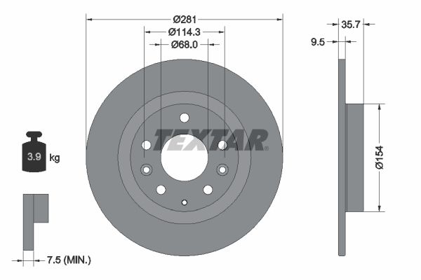 TEXTAR 92293703 Brake Disc