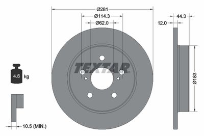 Brake Disc TEXTAR 92301403