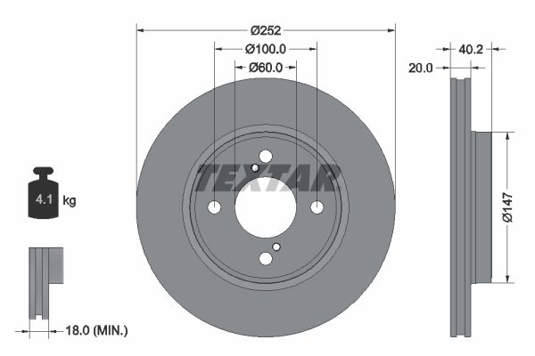 TEXTAR 92303703 Brake Disc