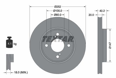 Brake Disc TEXTAR 92303703