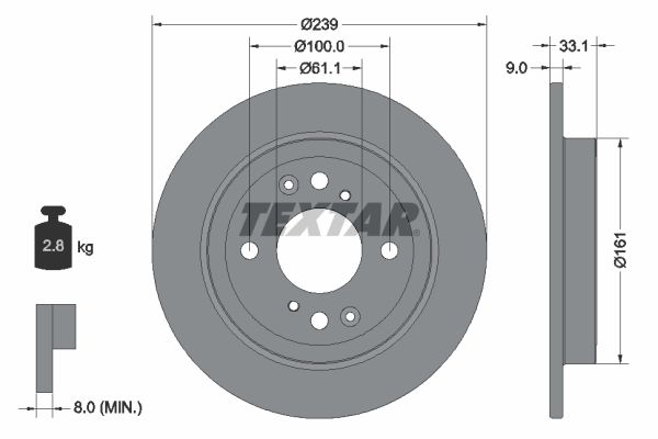 TEXTAR 92304403 Brake Disc