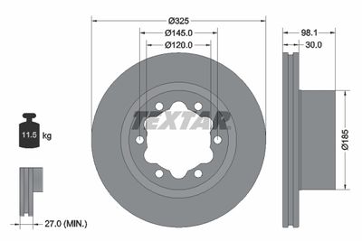 Brake Disc TEXTAR 92305803