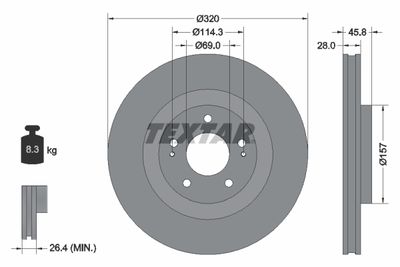 Brake Disc TEXTAR 92306503