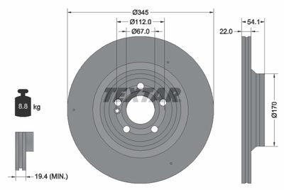 Brake Disc TEXTAR 92307005