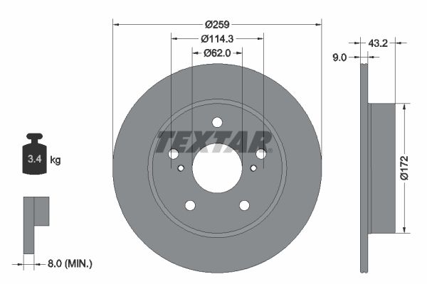 TEXTAR 92308303 Brake Disc