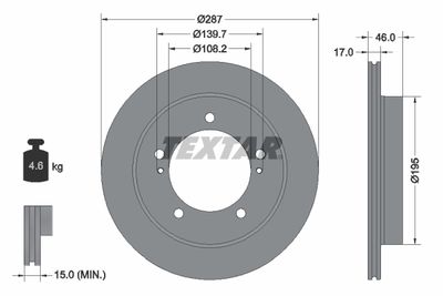 Brake Disc TEXTAR 92314103
