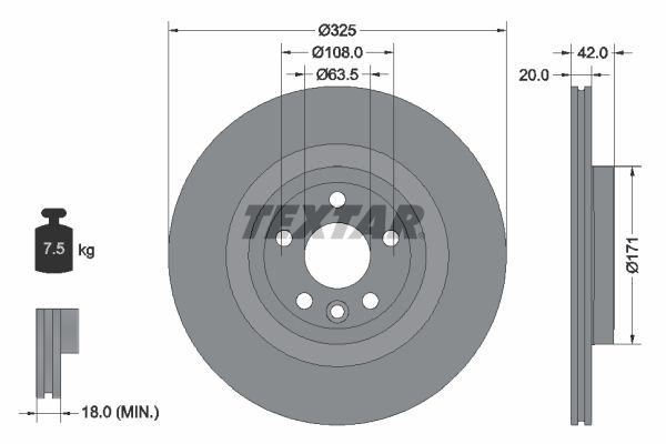 TEXTAR 92314305 Brake Disc