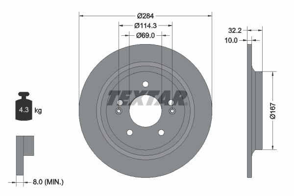 TEXTAR 92316303 Brake Disc