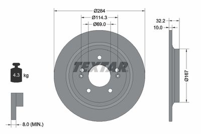 Brake Disc TEXTAR 92316303