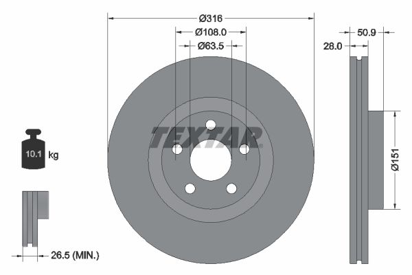 TEXTAR 92317203 Brake Disc