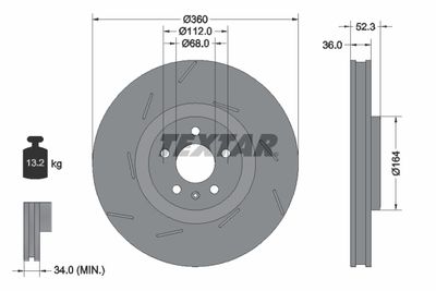 Brake Disc TEXTAR 92334205