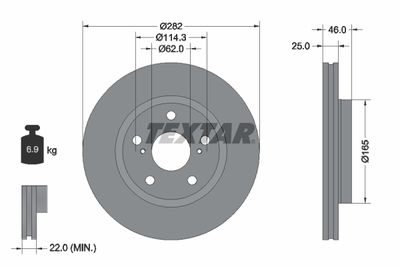 Brake Disc TEXTAR 92341103