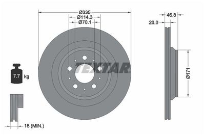 Brake Disc TEXTAR 92343303