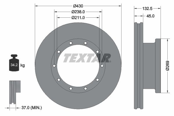 TEXTAR 93087900 Brake Disc