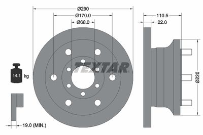 Brake Disc TEXTAR 93095100