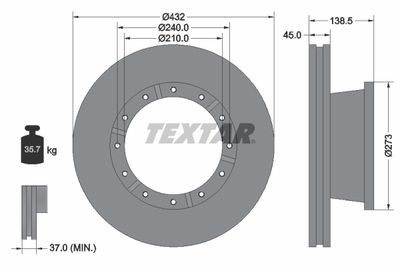 Brake Disc TEXTAR 93142900