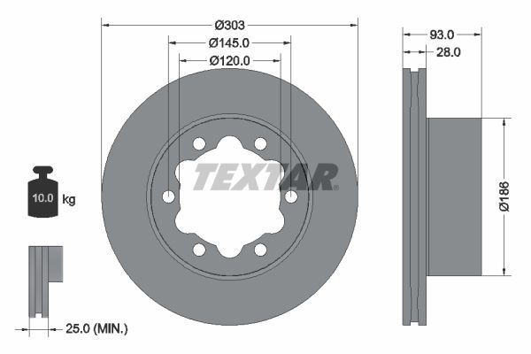 TEXTAR 93143403 Brake Disc