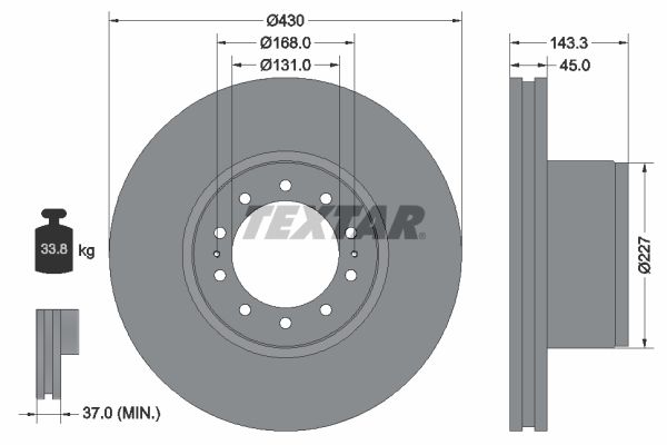 TEXTAR 93186700 Brake Disc