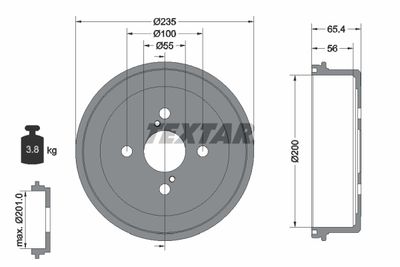 Brake Drum TEXTAR 94021200